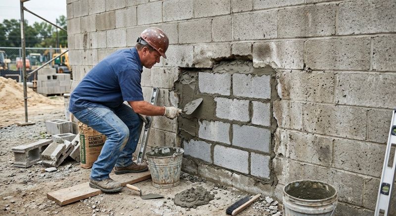 Cinder Block Wall Repair in Summit County, CO